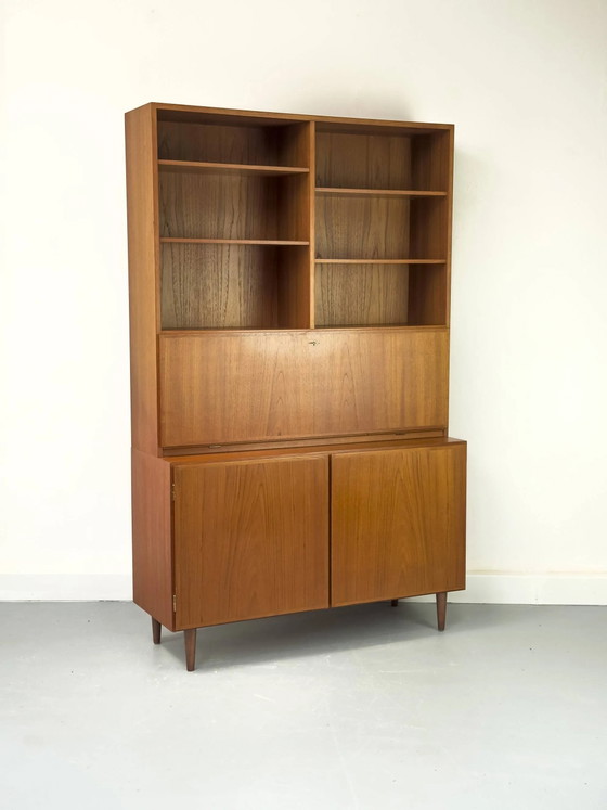 Libreria vintage in teak con scrivania di Omann Jun, anni '60 – Librerie, Scandinavian (photo 21 of 31)