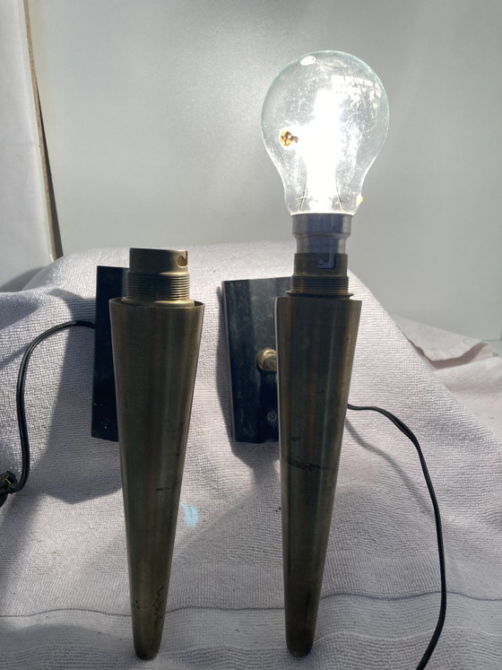 Vintage 1950s brass conical wall sconces – Wall lights (photo 2 of 15)