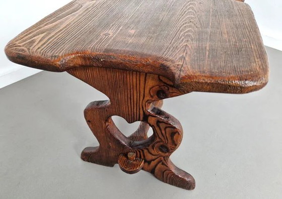Vintage 'Heart' Side Table | 1960s, Wood, Brown (photo 9 of 12)