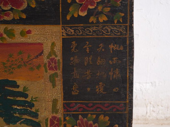 Antique painted trunk in pine wood – China, circa 1900 – Storage cabinet, Iron (photo 37 of 40)