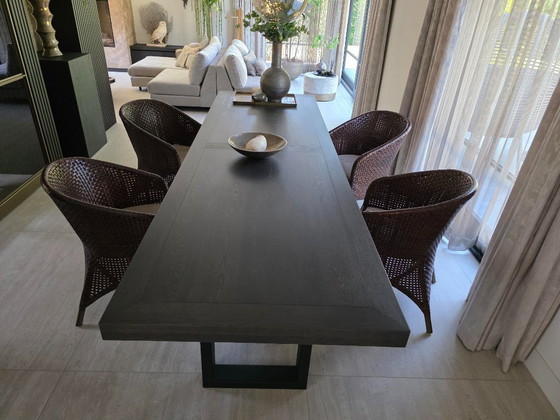 4 M Design Dark Brown Woven Leather Dining Chairs – M Desighn (photo 5 of 17)