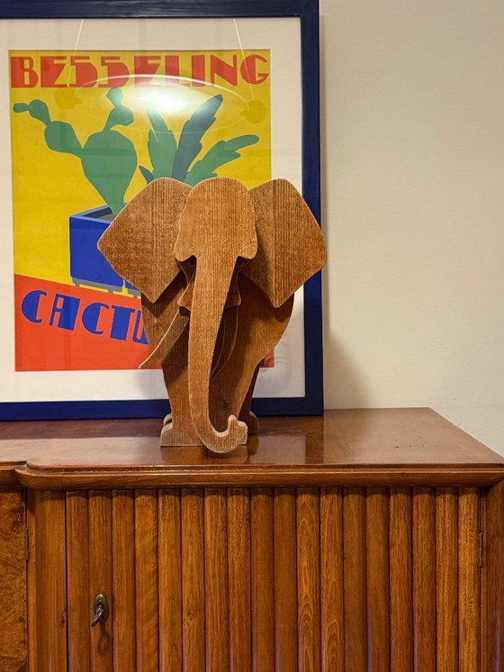 Image 1 of Bottega Michelangeli, Elephant wood sculpture, Orvieto Italy 1970s