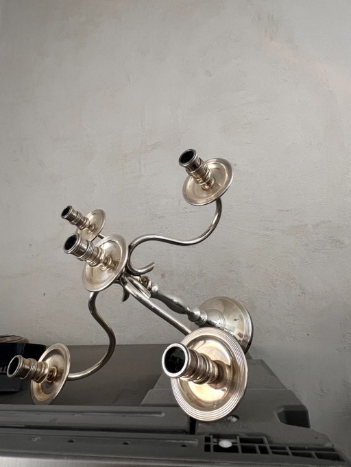 Broggi English-style silver candlestick