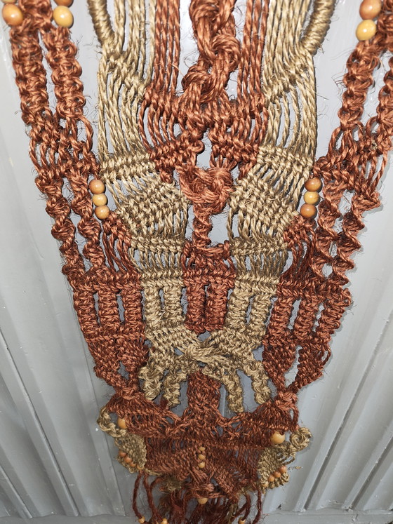 Image 1 of Beautiful Original Vintage Macramé Wall Hanging – 1970s – Boho Chic