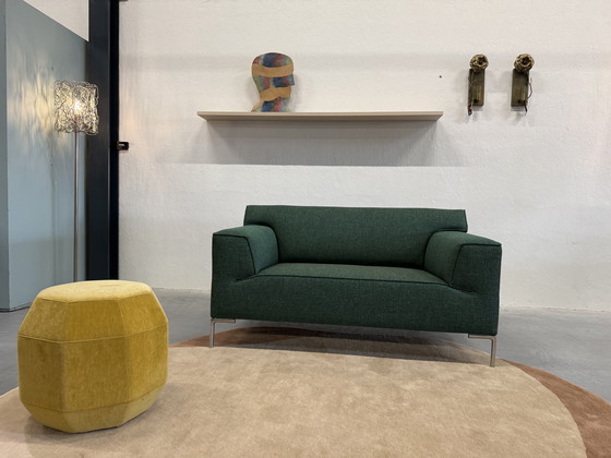 Image 1 of Design on Stock Bloq Loveseat Green fabric 