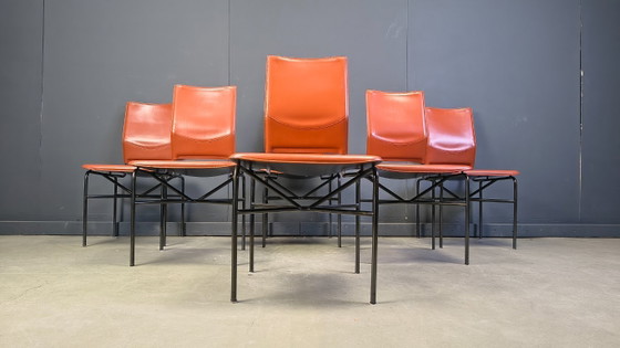 Image 1 of Ross Littlel voor Matteo Grassi set van 6 eetkamerstoelen, jaren 70