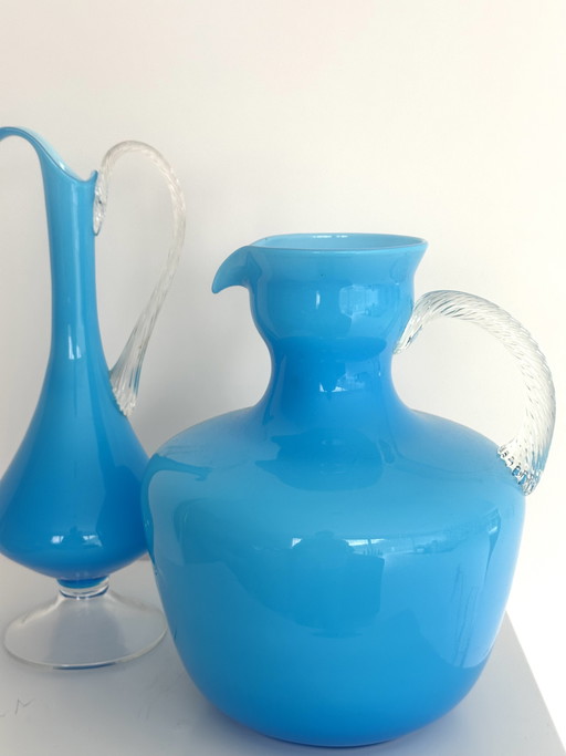 2 elegantes jarras de cristal fino