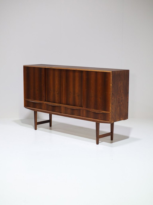Credenza alta con barra in palissandro di E.W. Bach, danese, vintage anni '60
