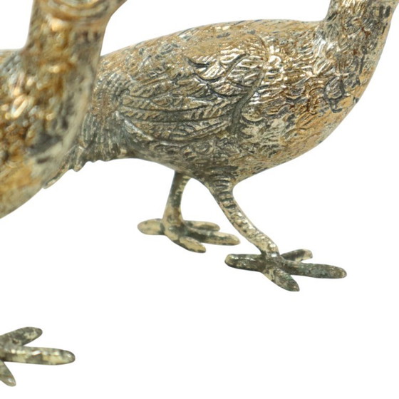 Image 1 of Paire de statues de faisans en métal