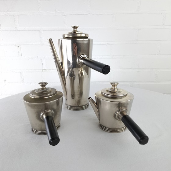 Image 1 of Set da caffè Art Déco placcato argento in stile Bauhaus