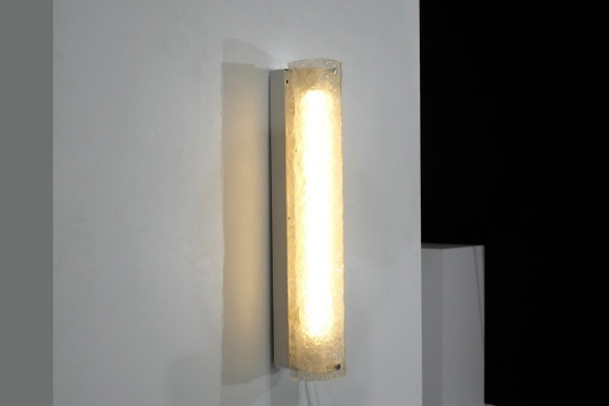 Aplique rectangular de cristal texturizado, Vidrio, Metal, Transparente, 1970 (foto 6 de 15)