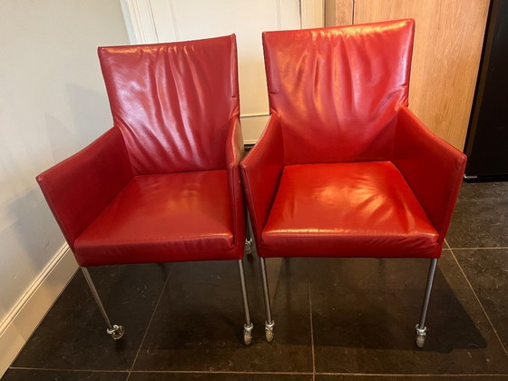 Image 1 of 6x Bert Plantagie chairs with wheels