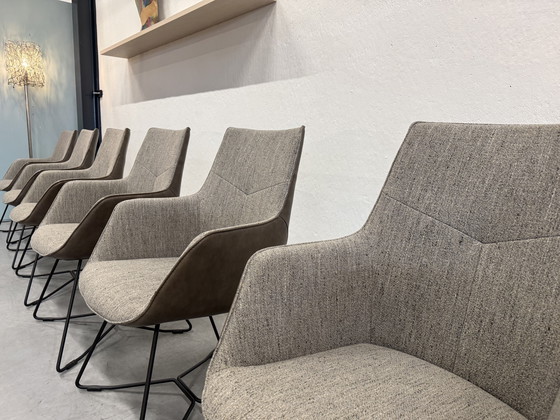 Image 1 of 6 De Toekomst Quinty chaise de salle à manger tissu cuir