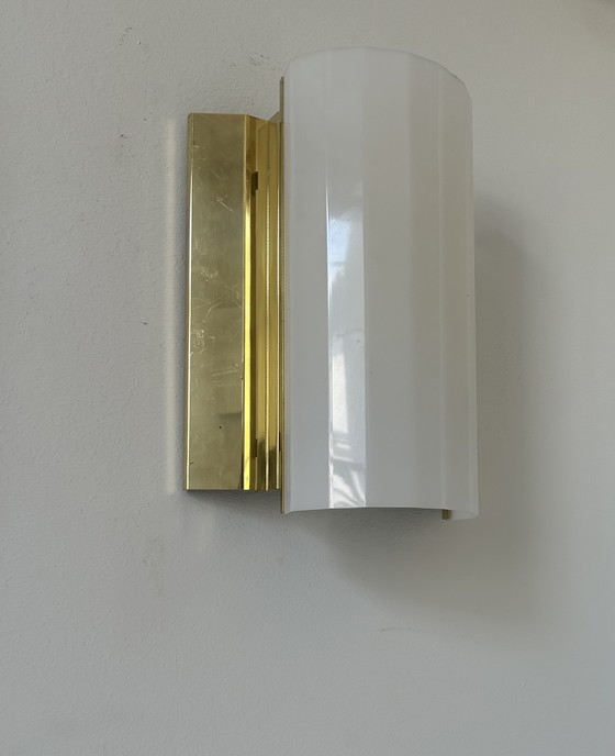 Image 1 of Pair of brass and perspex sconces, Fagerhult Sweden 1970