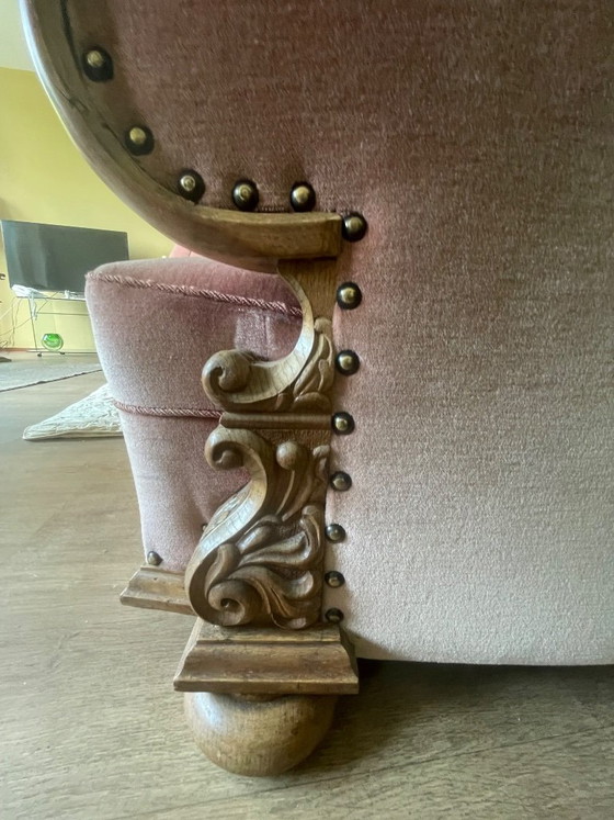 Image 1 of Set van 4 Art Deco fauteuils (ca. 1920-1950) | Opnieuw bekleed met roze fluweel