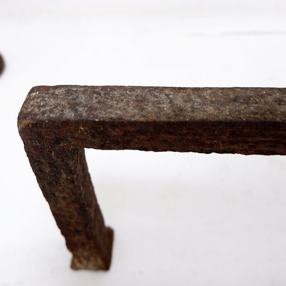 Image 1 of Paire de chenets anciens en fer forgé - XIXe siècle