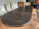 Mesa de comedor de madera extensible de 120 a 360 cm.