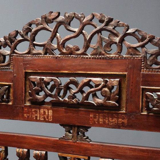 Image 1 of Letto a Baldacchino in Legno Esotico