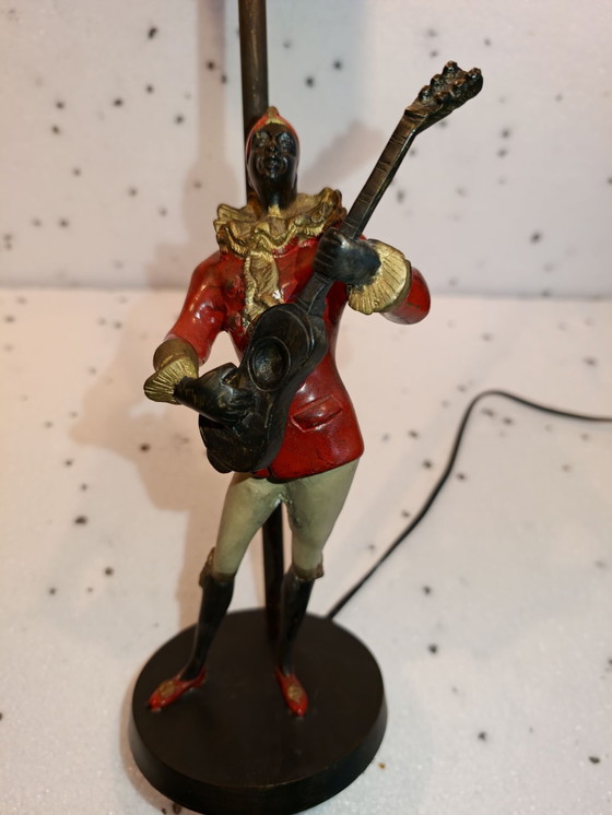 Vintage Blackamoor brass Harlequin Lamp 1920s-1930s, Table lamps, Metal, Bronze, Multi Color, Figuratief (photo 4 of 9)