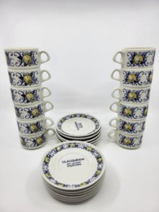 Image 1 of Set di tazze e piattini Villeroy e Boch Cadiz per Clacquesin Francia 1970 Set di 24