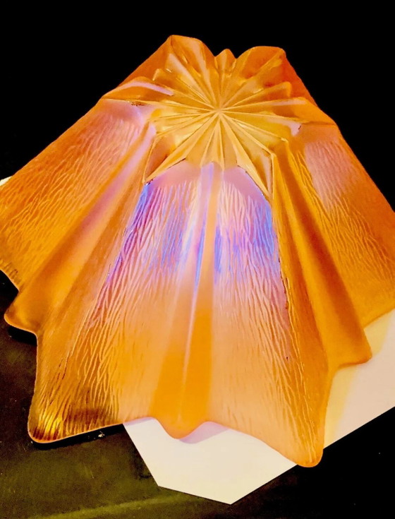 Star Cup Awarded to Pierre D’Avesn - Rare Flaming Orange – Vases, Glass (photo 6 of 9)