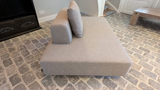 Image 1 of Stoffen Bank Grijs - 1,5 Zits, Loveseat - incl. extra stof