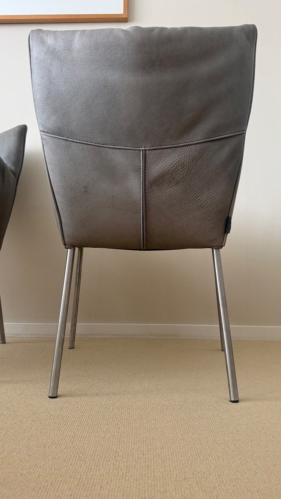 4 leather Dining chairs Gerard van der Berg brand Label – Metal (photo 3 of 6)