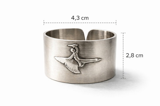 Image 1 of Vintage Swedish Alpaca Napkin Ring – "Nils Holgersson" by GAB – 1960s