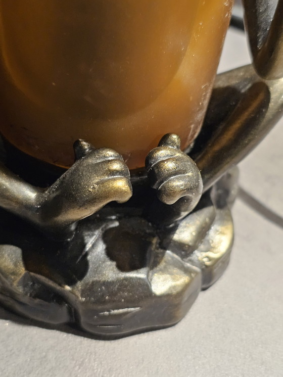 Image 1 of Lampada da tavolo vintage a forma di scimmia / lampada d'atmosfera - decorazione retrò