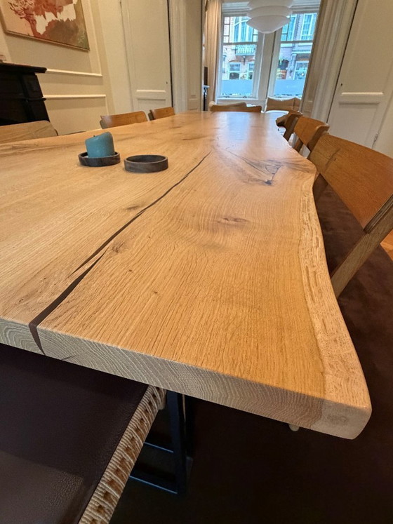 Image 1 of VANOUDS Amsterdam — massief eiken boomstamtafel, 280 cm (live edge)
