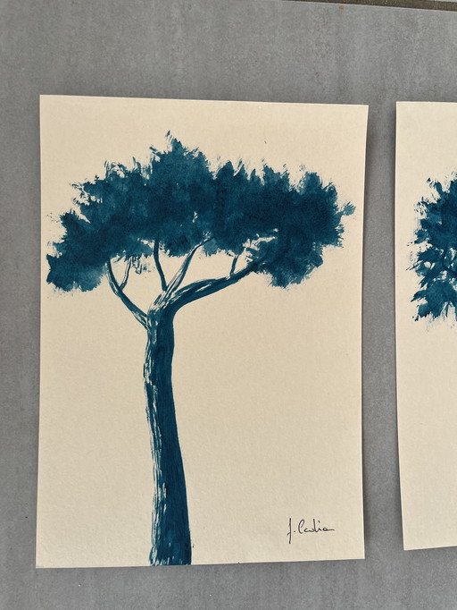 Set of 4 sketches on paper 21x15cm.