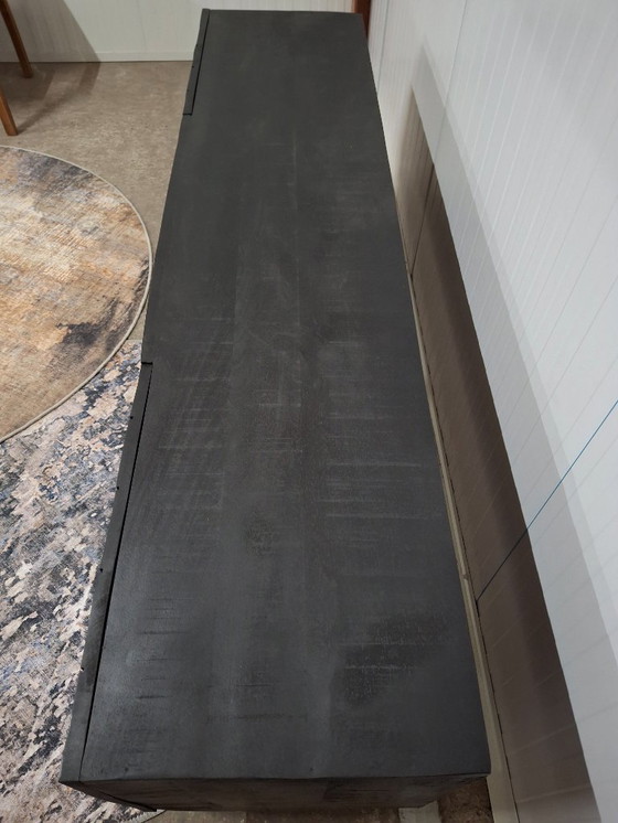 Image 1 of Mueble de TV de madera de mango con base de metal, nuevo