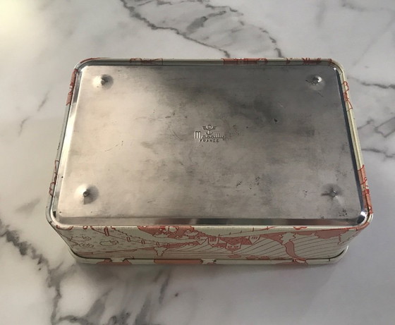 Image 1 of Scatola in metallo con decorazione naif Massilly Francia