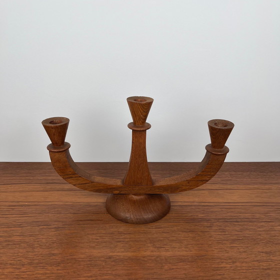 Image 1 of Candelabro de teca de tres brazos, 1960/70
