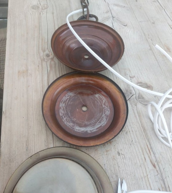 Vintage lamp 1970 fully restored and new electrical wiring – Pendant lamps, Glass, Metal (photo 11 of 11)