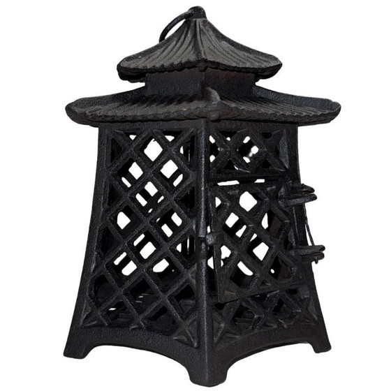 Farol japonés antiguo de pagoda - Hierro fundido macizo 3,8kg - 24cm Decoración jardín zen - Farol Toro (photo 3 of 9)