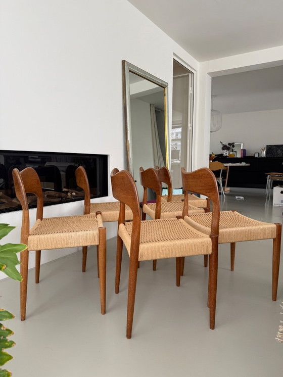 Image 1 of 6 sedie della metà del secolo - Arne Hovmand Olsen per Mogens Kold