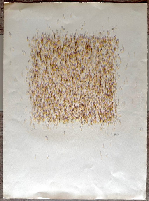 Pol Bury - Cinq traits en carré 1970 – Litografía original firmada – Prueba H.C.