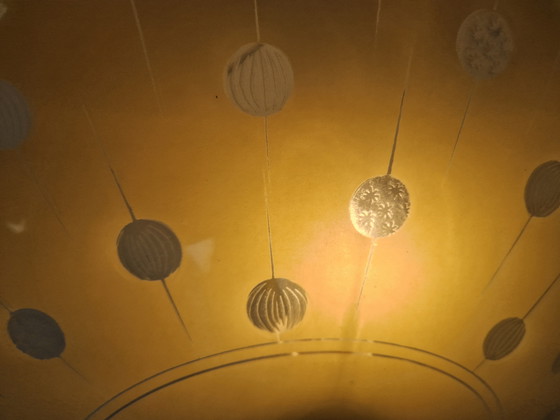 Image 1 of Lampada in scala anni '50 con vetro lavorato