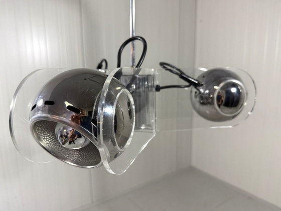 Image 1 of Lampada a sospensione in plexiglass stile Gino Sarfatti, anni '70