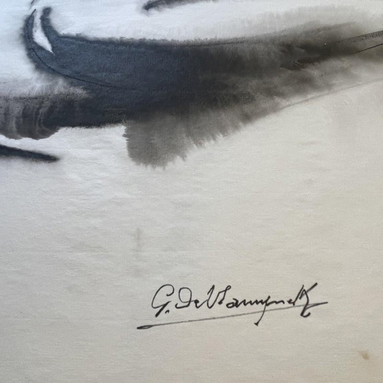 Georges de Vlamynck, Donna Nuda Astratta B, Tecnica Mista su Carta – Dipinti e disegni, Paper, Art Deco (photo 4 of 15)