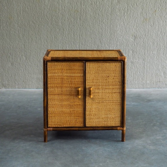 Meuble Vintage en Rotin et Cannage Tressé – Buffet bas (photo 3 of 14)