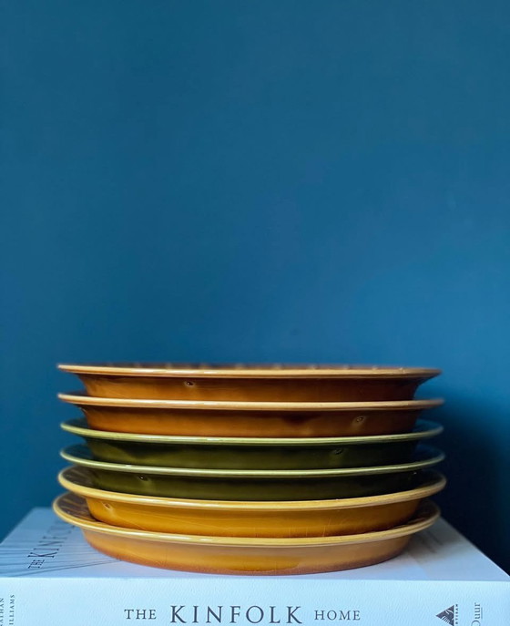 Image 1 of Sarreguemines set of 6 vintage fondue or gourmet plates