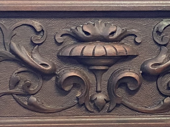 Élément Architectural Français Panneau Bois Massif Sculpté Mobilier 1900 Antik – Décorations murales, Wood (photo 3 of 10)