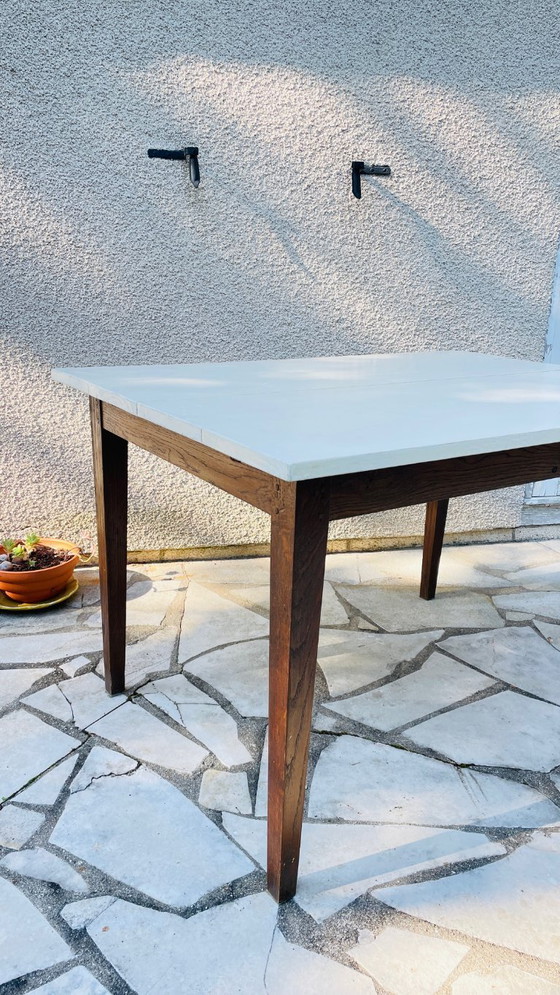 Image 1 of Vintage Solid Oak Farmhouse Table