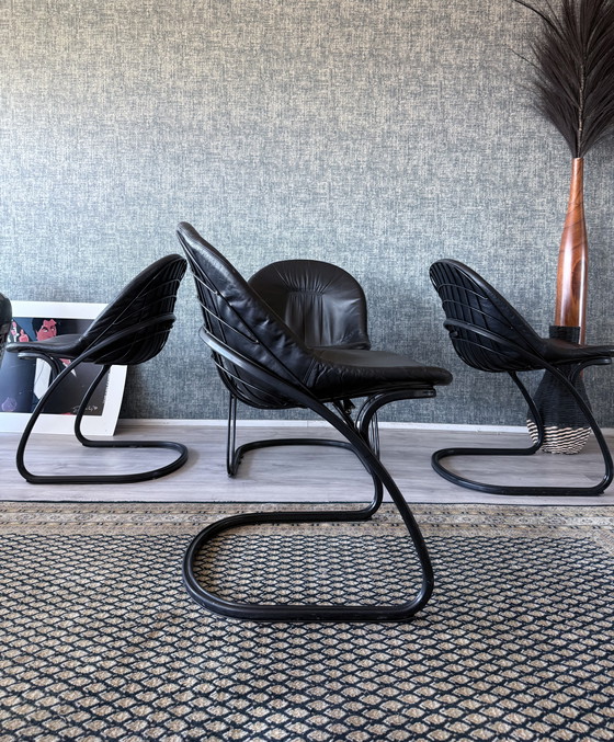 Image 1 of 4x Pascale Dining Chairs by Gastone Rinaldi for Thema, 1970s