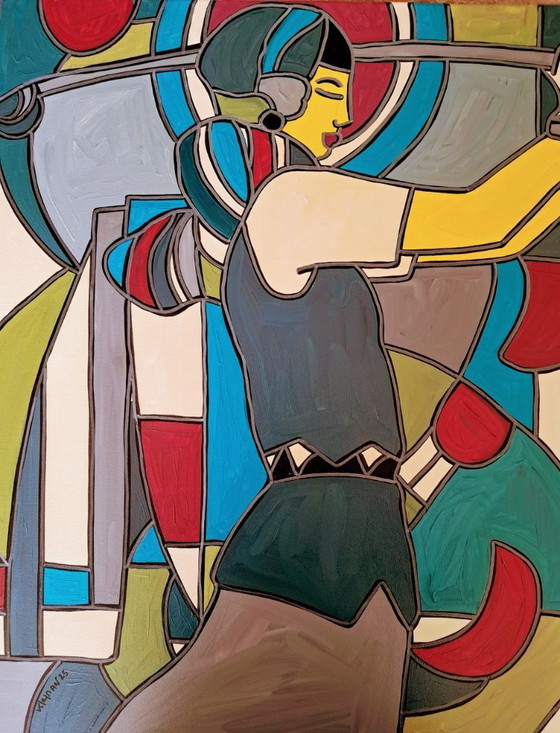 Image 1 of Patricia KLEYMAN - The Golfer - Artist's Painting