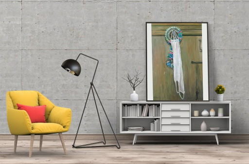 Original Oil Painting Contemporary Art Symbolism Pop Art Totem – schilderijen tekeningen, Canvas (photo 2 of 7)