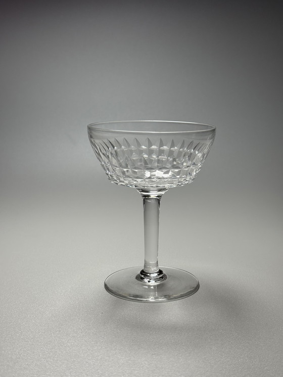 Image 1 of Val Saint Lambert - Set di 6 coppe di cristallo - Servizio Mery. Art Déco anni '40