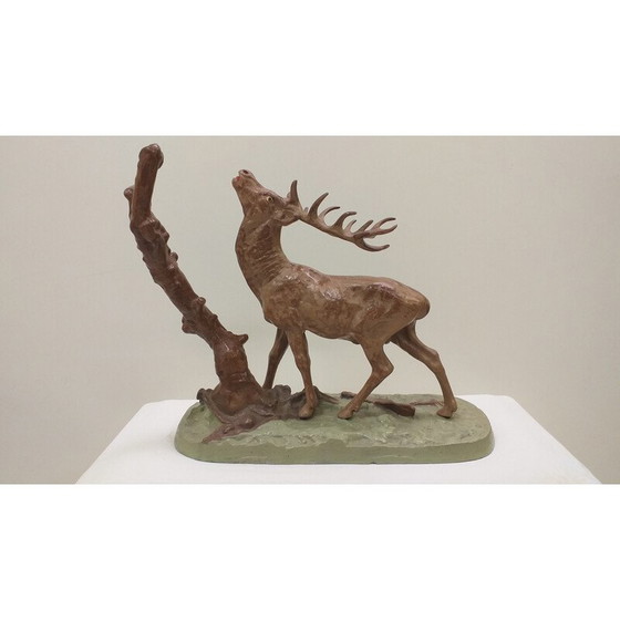 Image 1 of Vintage metal deer sculpture, Czechoslovakia 1950s